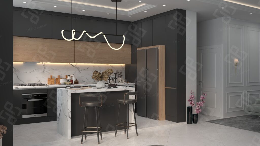 طراحی کابینت مدرن تیره