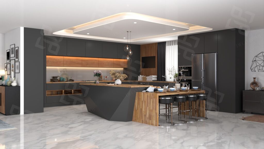 طراحی کابینت مدرن با جزیره خاص