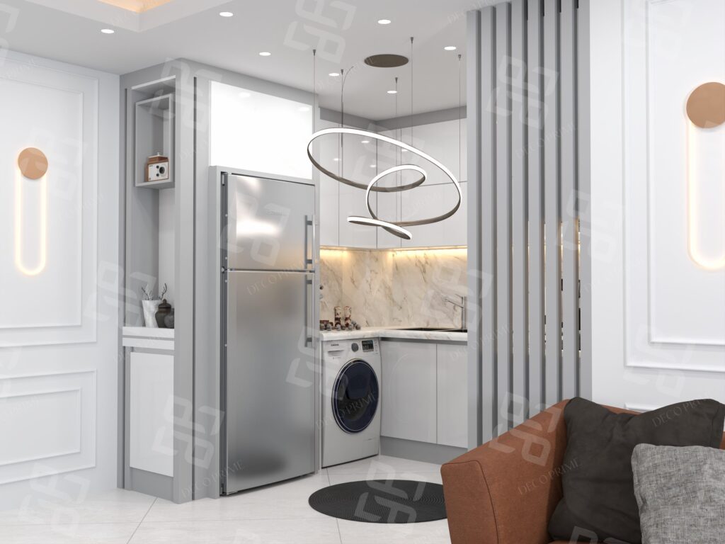 کابینت مدرن طوسی سفید