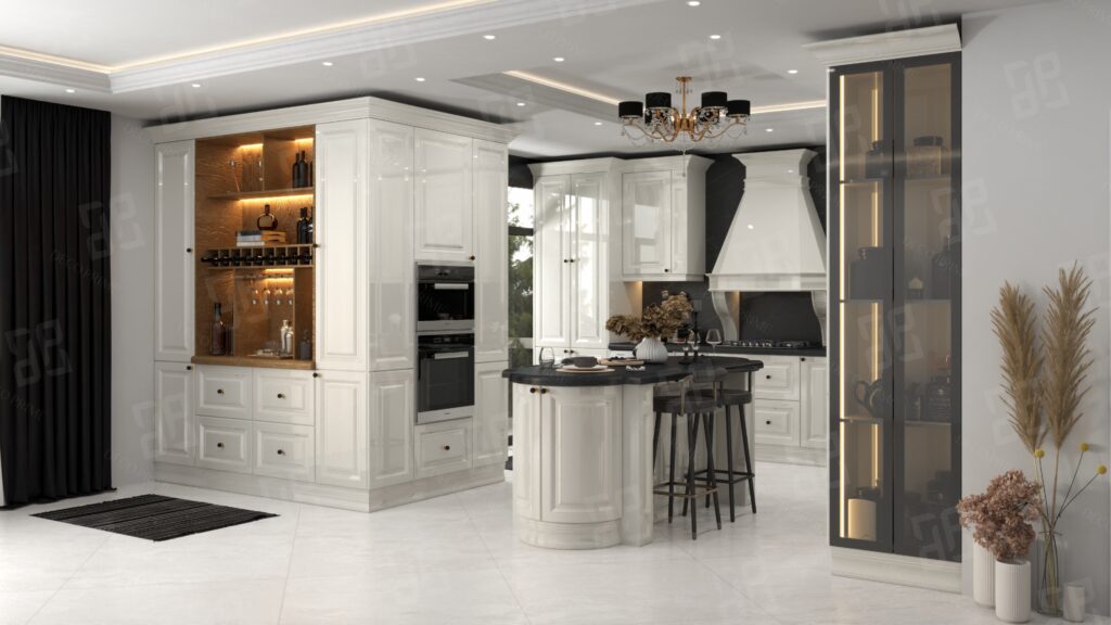 کابینت نئوکلاسیک رنگ براق