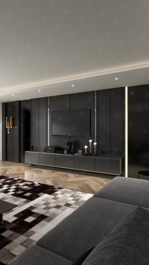 تی وی وال Tv wall / رنگ مشکی